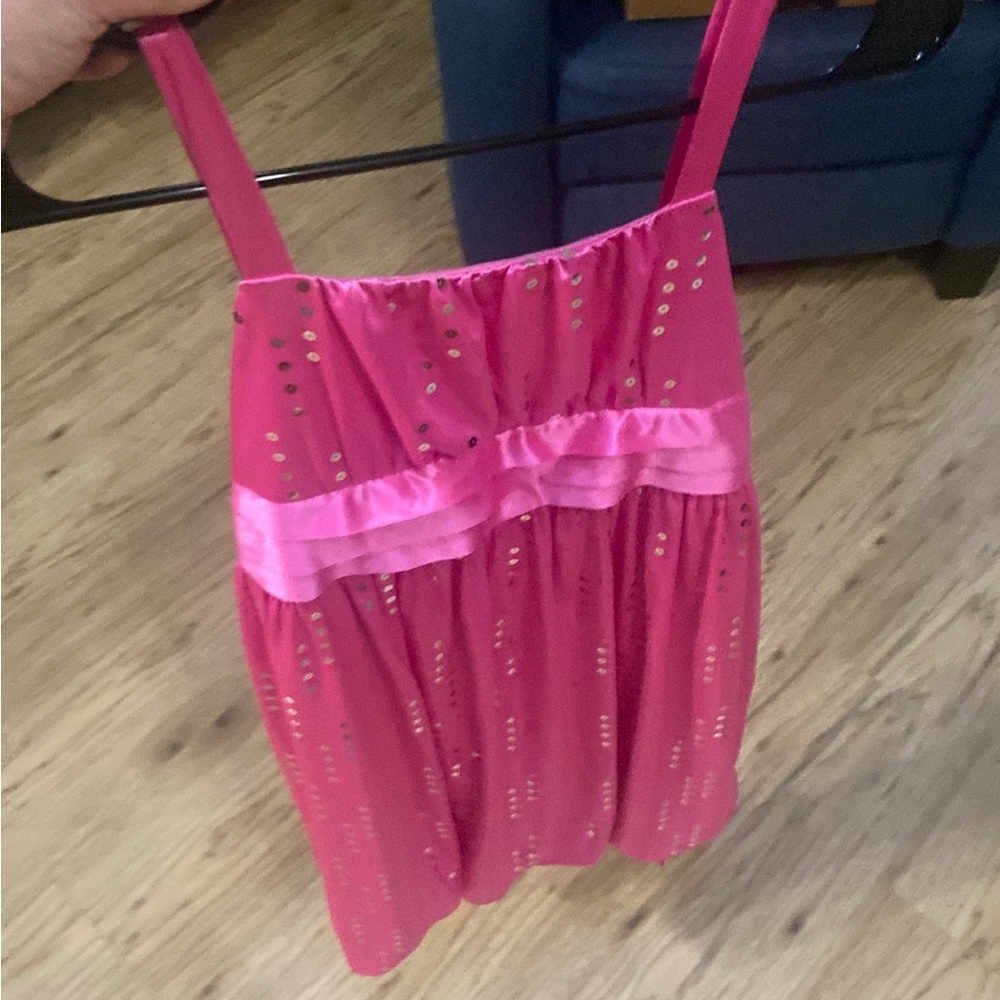 Girls pink silk dress size 16